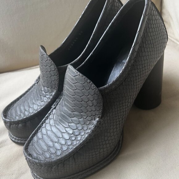 Stella McCartney Python Snakeskin Chunky Heeled Loafers Size - Picture 2 of 6